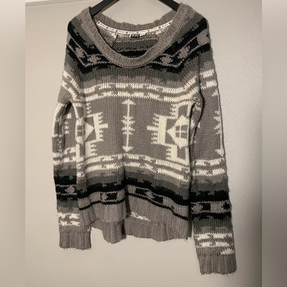 Roxy Women's Sweater - Black, White & Gray - Picture 1 of 3
